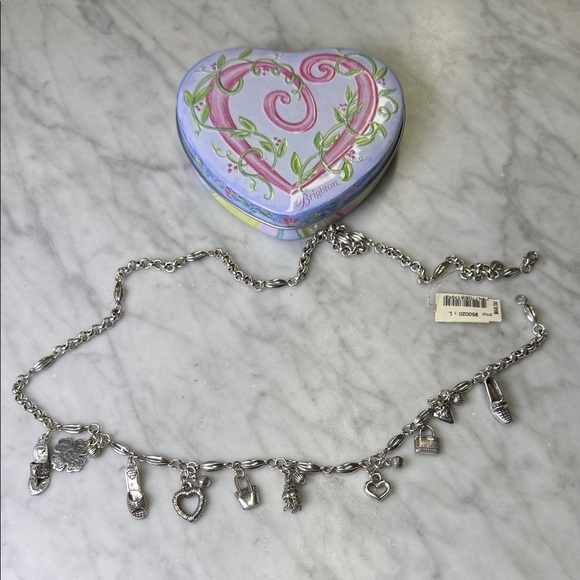 BRIGHTON NWT Silver Charm Chain Belt - Picture 1 of 6